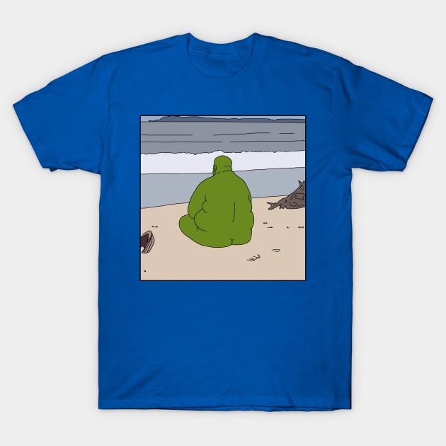 A Green Stone by the Sea T-Shirt by The Crocco